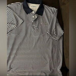 Columbia Men’s Navy and White Striped Polo Shirt